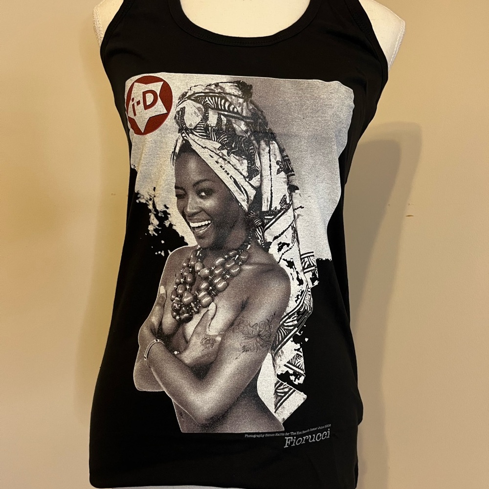 Fiorucci Black and White Graphic Tank Top